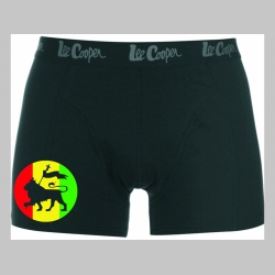 Rasta Reggae Lev čierne trenírky BOXER s tlačeným logom, top kvalita 95%bavlna 5%elastan